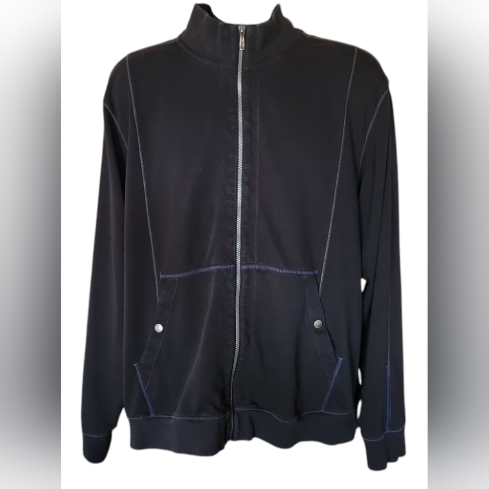 Tommy Bahama Mens XL Dark Navy Blue Full Zip Casual Sweatshirt Light Jacket